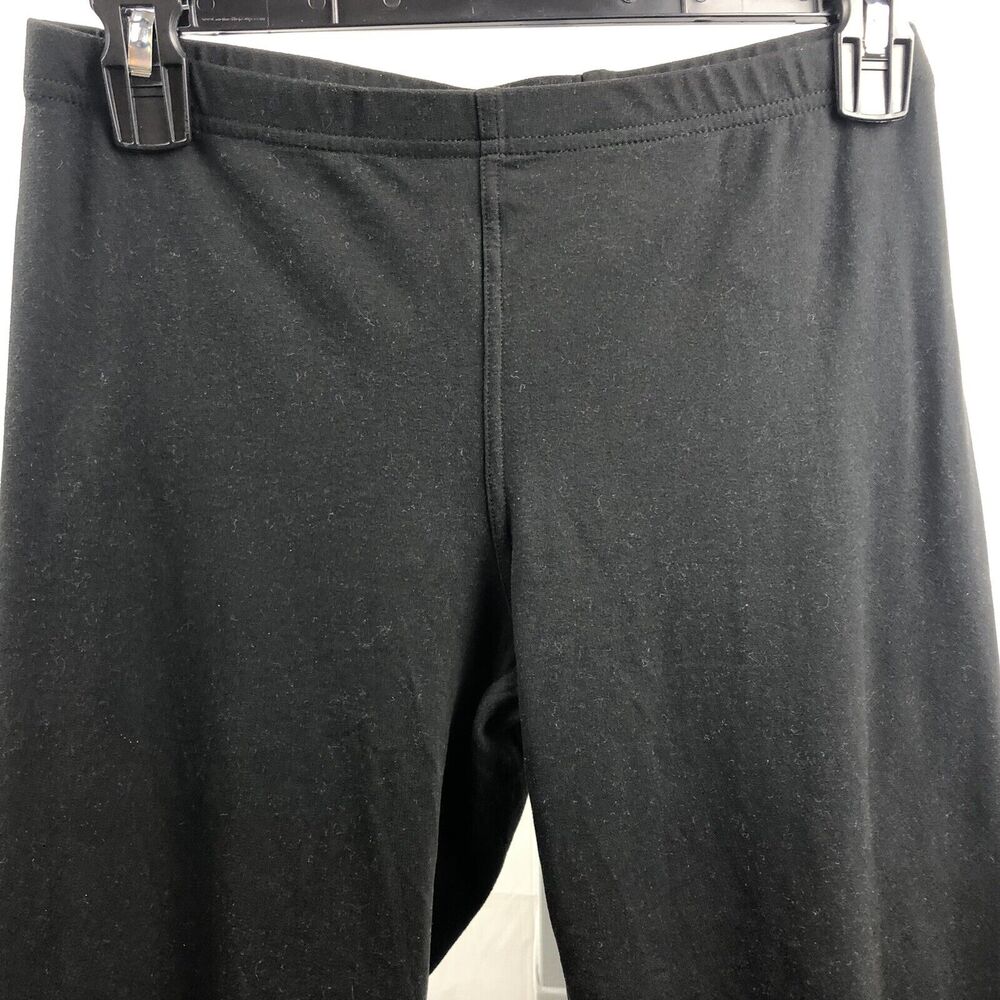Knit Pants Women M Black Tapered Leg Stretch Elastic Waist Leggings Activewear - Picture 9 of 11